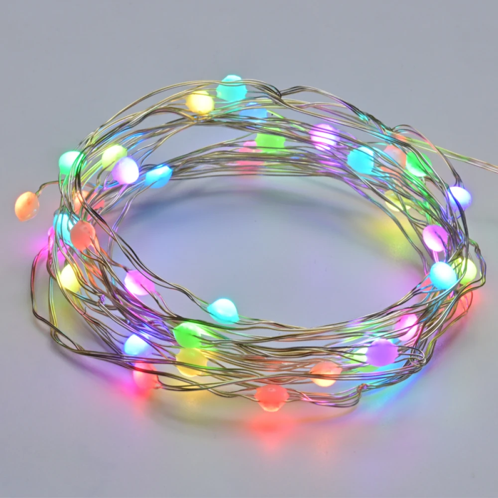 50 LED ΛΑΜΠΑΚΙΑ ΣΕΙΡΑ 16cm ΑΣΗΜΙ ΚΑΛΩΔΙΟ ΧΑΛΚΟΥ ΚΑΙ USB ΑΝΤΑΠΤΟΡΑΣ WIFI BLUETOΟTH ΤΗΛΕΚΟΝΤΡΟΛ IP44 5m + 2m