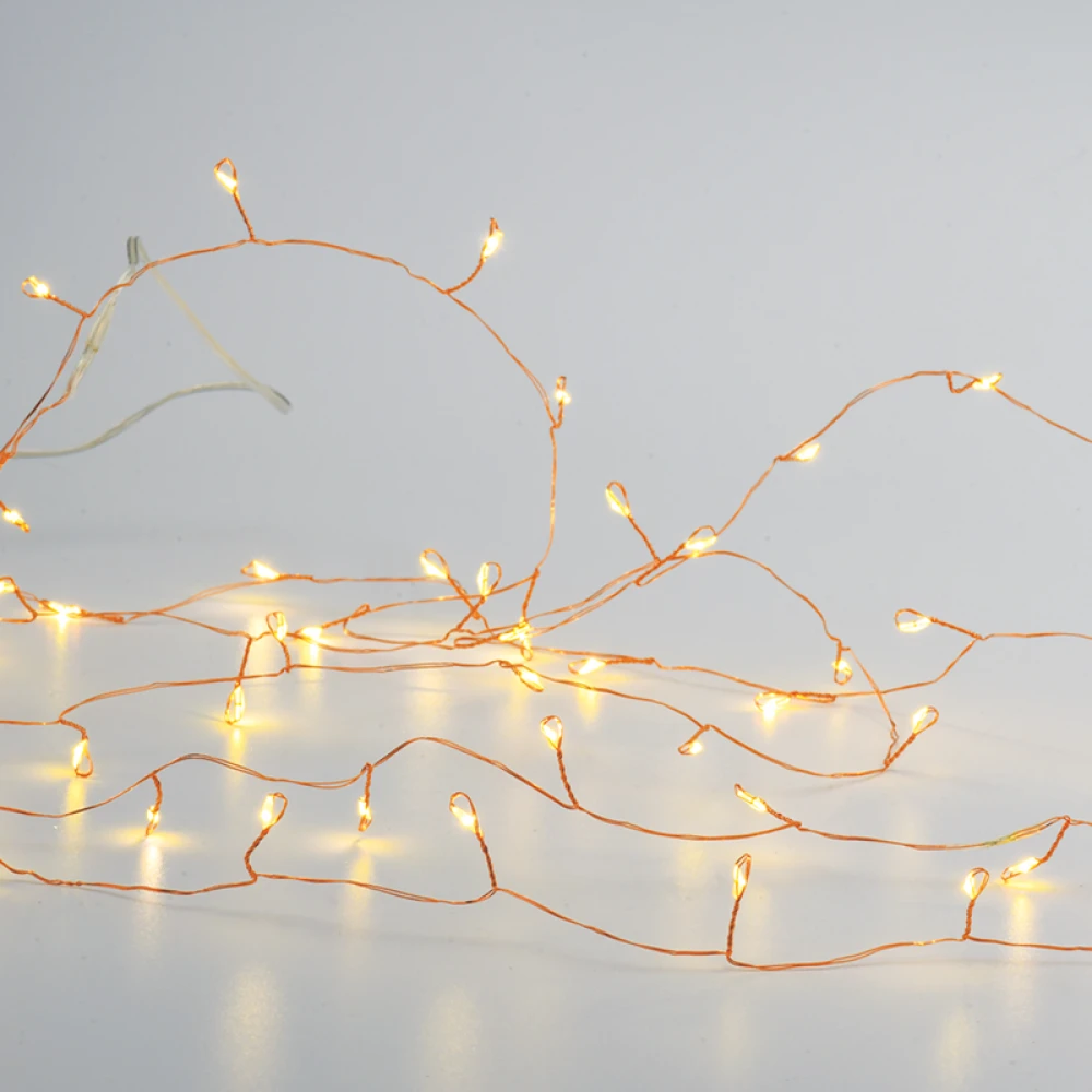 Fairy Lights 300 CLUSTER LED Λαμπάκια σε Σειρά Ρεύματος , Χάλκινο Καλώδιο Χαλκού Και 8 Προγράμματα, Θερμό Λευκό 3m+3m 6W IP44 - ACA Christmas