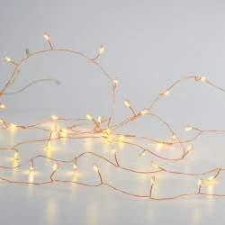 Fairy Lights 300 CLUSTER LED Λαμπάκια σε Σειρά Ρεύματος , Χάλκινο Καλώδιο Χαλκού Και 8 Προγράμματα, Θερμό Λευκό 3m+3m 6W IP44 - ACA Christmas