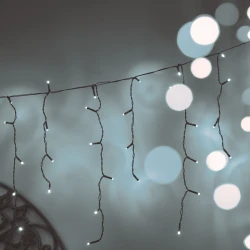 144Led Σταθερή Βροχή Καουτσούκ Με Επέκταση Ip65 300 x 60(h)cm Πράσινο Καλώδιο/ Ψυχρό Λαμπάκι