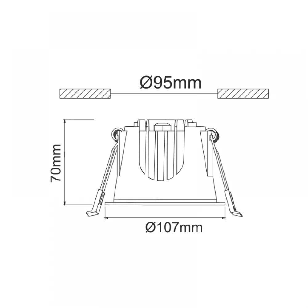 LED ΛΕΥΚΟ ΧΩΝΕΥΤΟ ΦΩΤΙΣΤΙΚΟ 20W 6500K 2300Lm 40° IP44 230V AC Ra80 Φ107*70MM 5YRS ACA