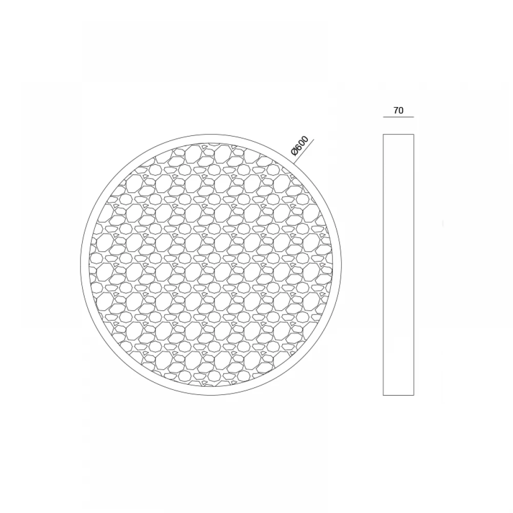 LED ΓΥΨΙΝΟ Φ/Σ ΟΡΟΦΗΣ-ΕΠΙΤΟΙΧΟ ΦΥΣΙΚΟ 32W 967Lm 3000K Φ600Χ70 MOND ACA