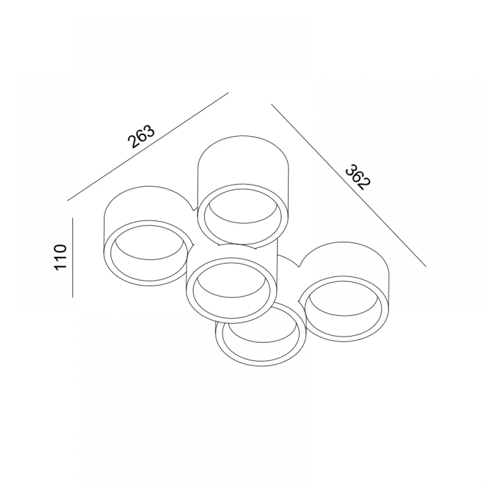 ΓΥΨΙΝΟ 5 ΣΤΡΟΓΓΥΛA Φ/Σ ΟΡΟΦΗΣ ΦΥΣΙΚΟ 370*240*150 GENI 5*GX53 ACA