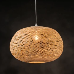 Κρεμαστό Φωτιστικό Από BAMBOO 1XE27 D56xΗ35CM ΣΥΜΗ - ACA DECOR