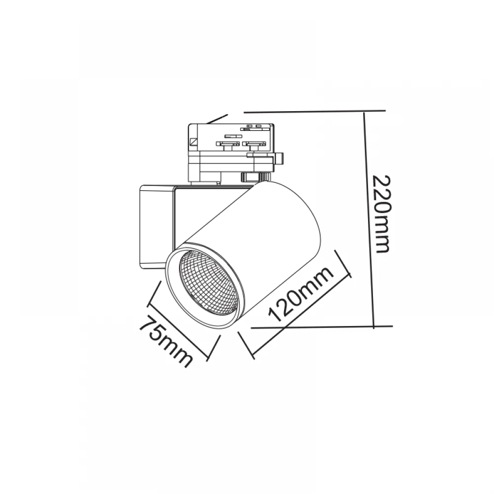 LED ΣΠΟΤ ΡΑΓΑΣ 4 ΚΑΛΩΔΙΩΝ 20W 3000K 3-PHASE 38° 2200LM 230V AC Ra80 5YRS
