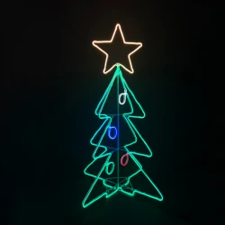 3D CHRISTMAS TREE 1000 LED ΔΙΠΛΗΣ ΟΨΗΣ 9.5m ΦΩΤΟΣΩΛΗΝΑ ΠΟΛΥΧΡΩΜΟ ΣΤΑΘΕΡΟ IP65 75*75*130cm