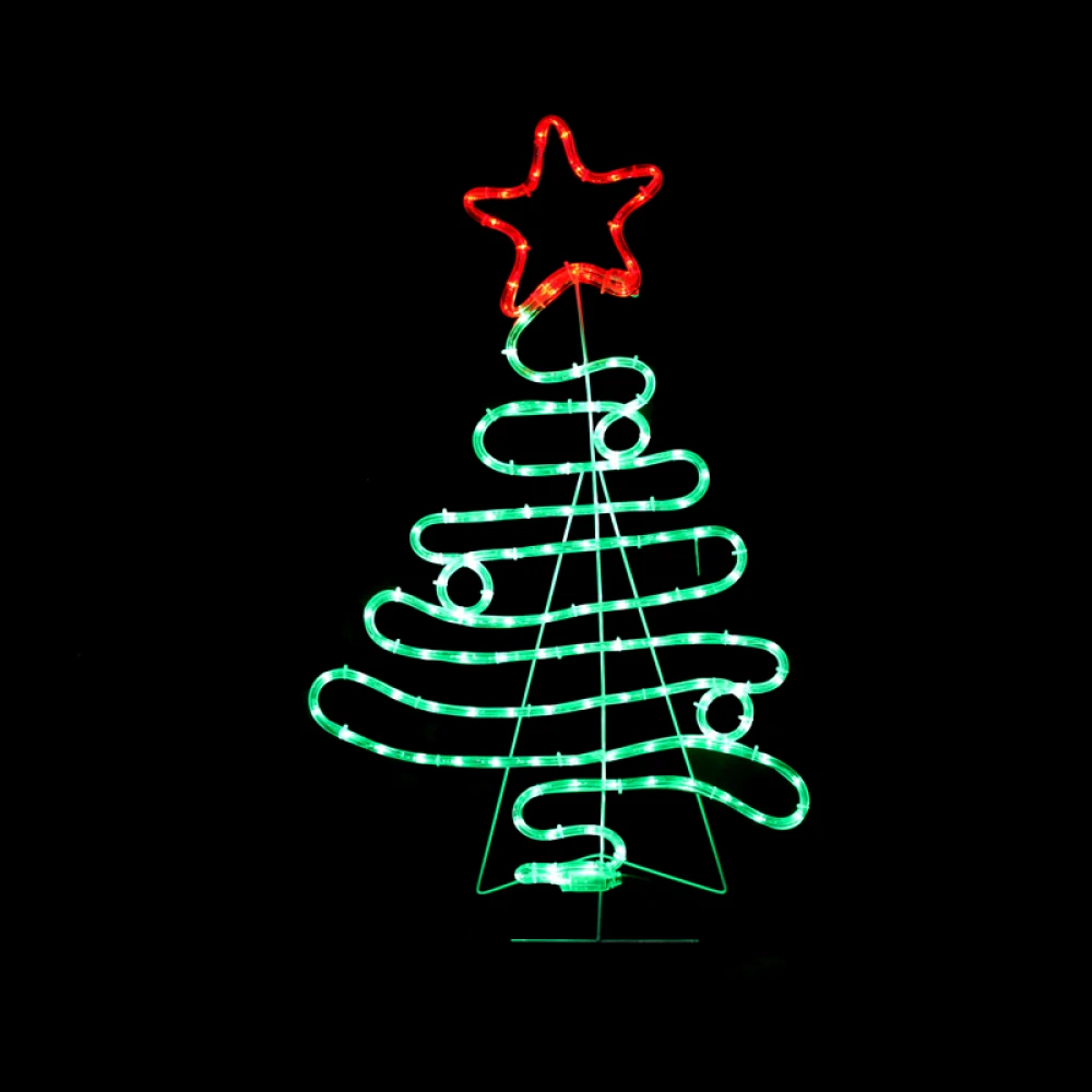 CHRISTMAS TREE 132 LED ΦΩΤΟΣΩΛΗΝΑ ΚΟΚΚΙΝΟ & ΠΡΑΣΙΝΟ FLASH IP65 54x90cm