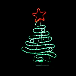 CHRISTMAS TREE 132 LED ΦΩΤΟΣΩΛΗΝΑ ΚΟΚΚΙΝΟ & ΠΡΑΣΙΝΟ FLASH IP65 54x90cm