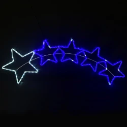 5 STARS 144 LED 6m  ΦΩΤΟΣΩΛΗΝΑ ΛΕΥΚΟ & ΜΠΛΕ FLASH IP65, 150*50cm