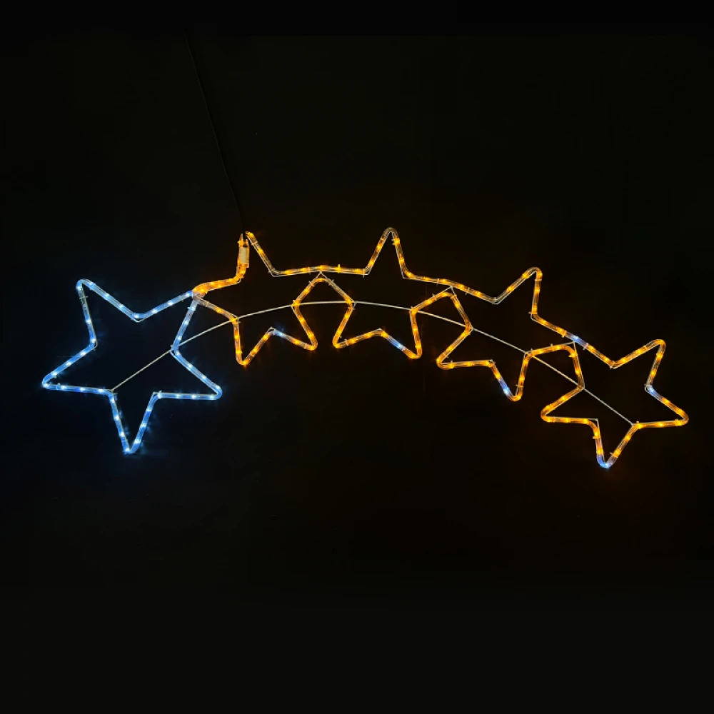 5 STARS 144 LED 6m  ΦΩΤΟΣΩΛΗΝΑ ΛΕΥΚΟ & ΚΙΤΡΙΝΟ FLASH IP65, 150*50cm