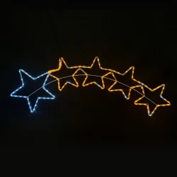 5 STARS 144 LED 6m  ΦΩΤΟΣΩΛΗΝΑ ΛΕΥΚΟ & ΚΙΤΡΙΝΟ FLASH IP65, 150*50cm