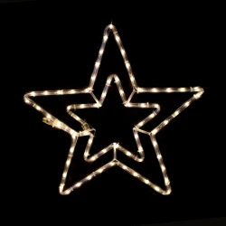 "DOUBLE STARS" 60 LED 2.5m ΦΩΤΟΣΩΛΗΝΑ ΘΕΡΜΟ ΛΕΥΚΟ IP44 46cm