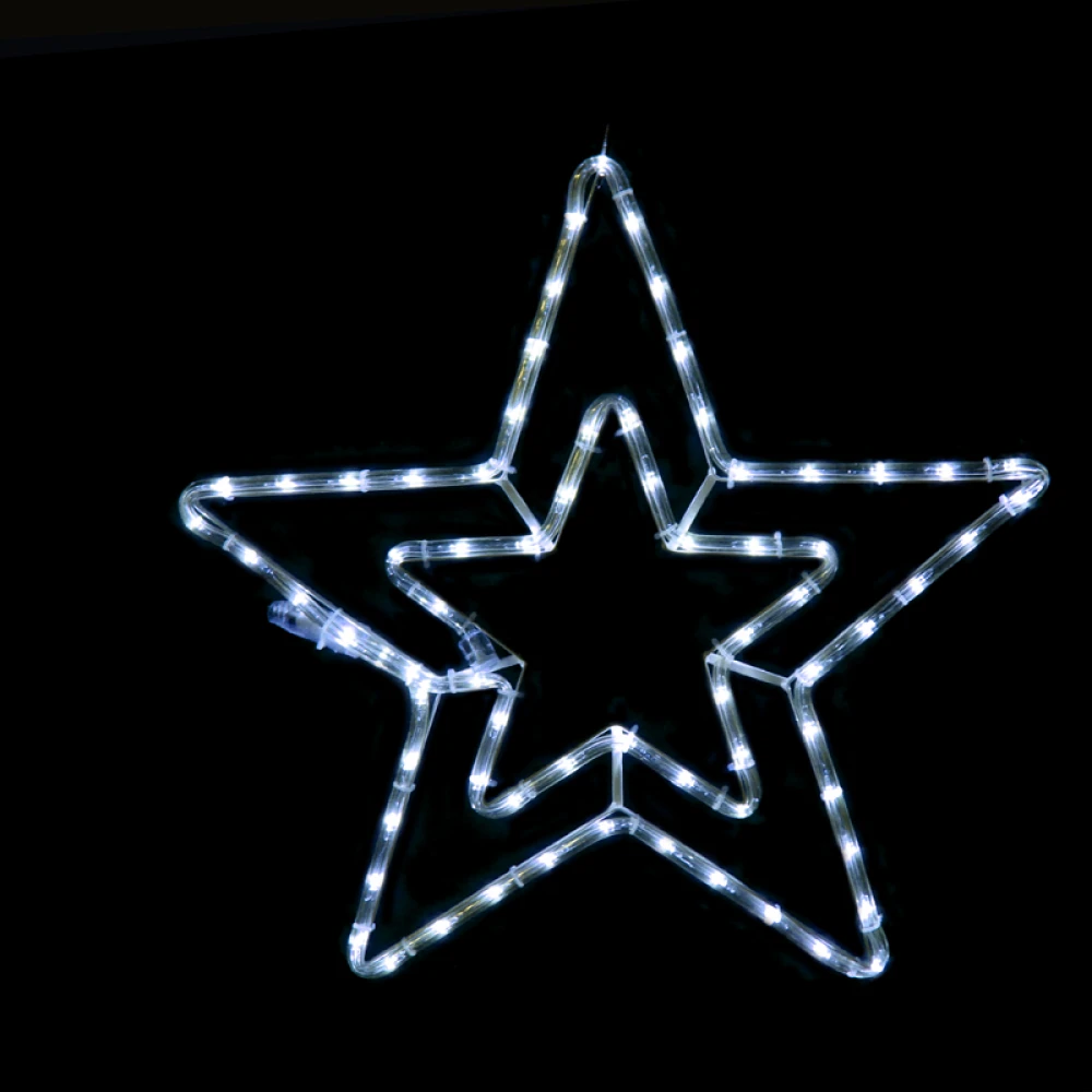 "DOUBLE STARS" 60 LED 2.5m ΦΩΤΟΣΩΛΗΝΑ ΨΥΧΡΟ ΛΕΥΚΟ IP44 46cm