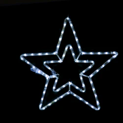"DOUBLE STARS" 60 LED 2.5m ΦΩΤΟΣΩΛΗΝΑ ΨΥΧΡΟ ΛΕΥΚΟ IP44 46cm