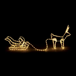 "REINDEER PULL SLEIGH" 192LED ΣΧΕΔΙΟ 8m ΦΩΤΟΣΩΛΗΝΑ ΘΕΡΜΟ ΛΕΥΚΟ IP44 145x23.5x49cm