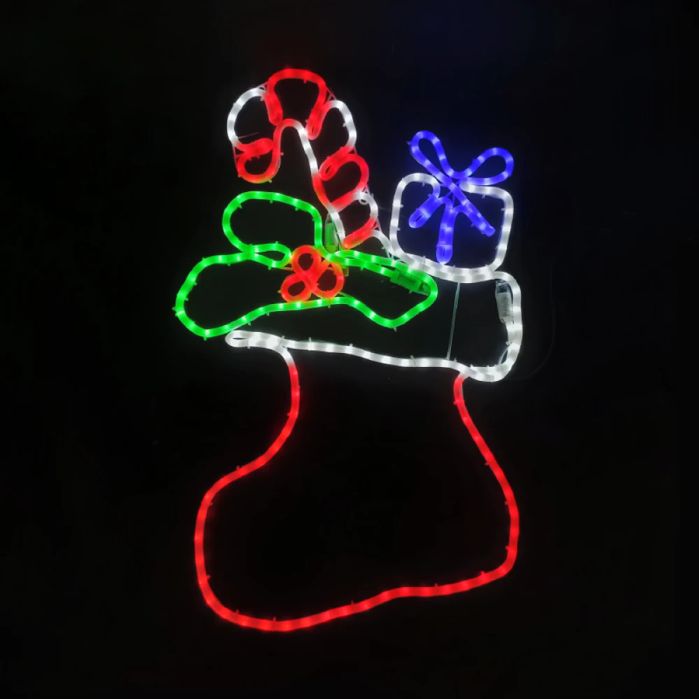 SOCK WITH PRESENT ΜΕ 252 LED ΜΟΤΙΦ 7m ΠΟΛΥΧΡΩΜΟ ΦΩΤΟΣΩΛΗΝΑ ΣΤΑΘΕΡΟ IP65 53*78m