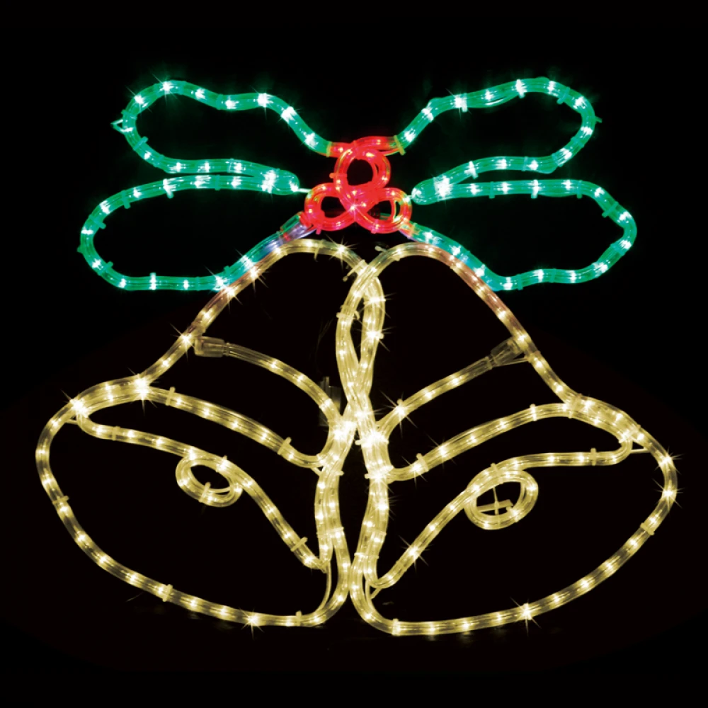 "DOUBLE BELLS" ΣΧΕΔΙΟ ΜΕ 288LED 8m ΦΩΤΟΣΩΛΗΝΑ ΠΟΛΥΧΡΩΜΟ IP65 75x58cm 1.5m ΚΑΛΩΔΙΟ