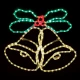 "DOUBLE BELLS" ΣΧΕΔΙΟ ΜΕ 288LED 8m ΦΩΤΟΣΩΛΗΝΑ ΠΟΛΥΧΡΩΜΟ IP65 75x58cm 1.5m ΚΑΛΩΔΙΟ