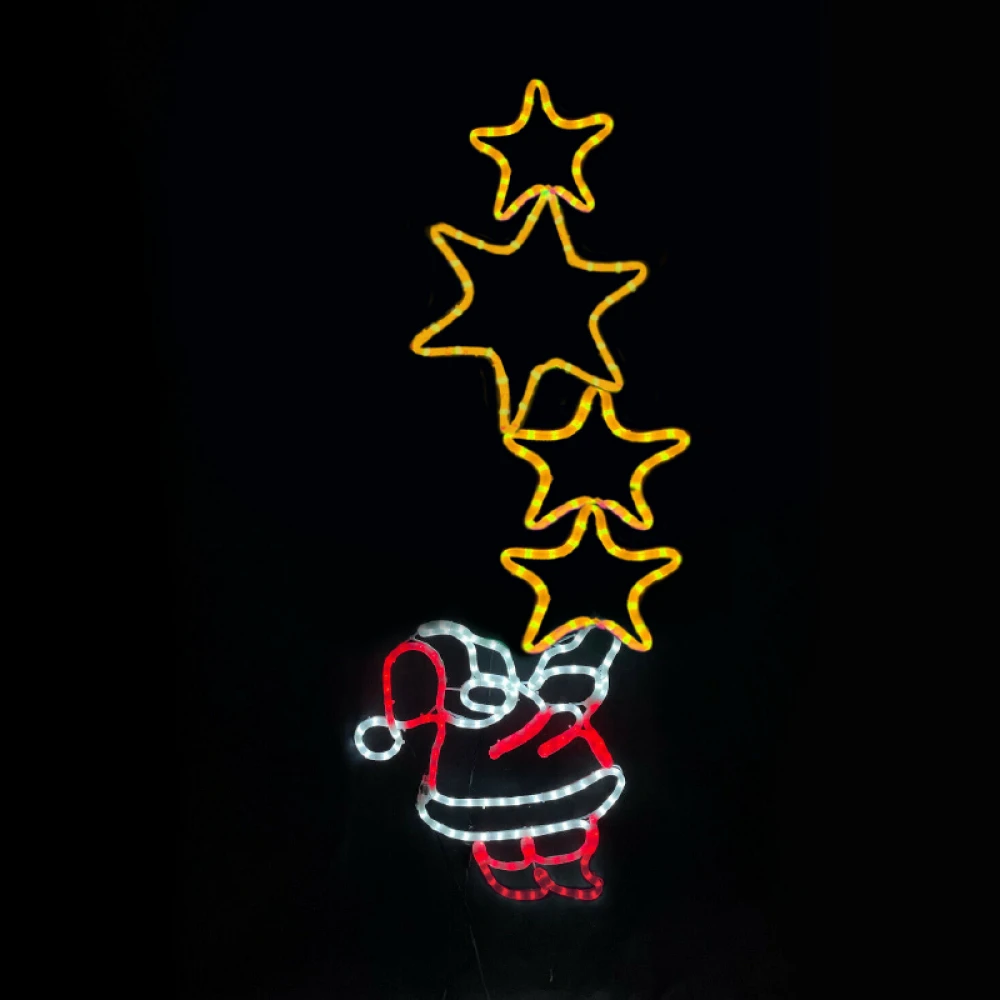 SANTA WITH STARS 336 LED ΜΟΤΙΦ 9,35m ΠΟΛΥΧΡΩΜΟ ΦΩΤΟΣΩΛΗΝΑ FLASH IP65 49*144cm