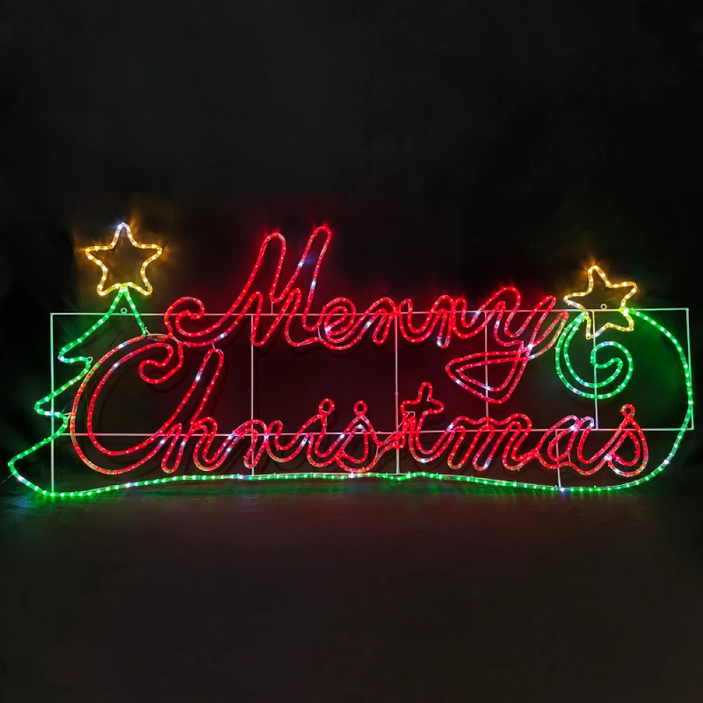 MERRY CHRISTMAS WITH TREE 576 LED 24m ΦΩΤΟΣΩΛΗΝΑ ΠΟΛΥΧΡΩΜΟ FLASH IP65 205*81cm