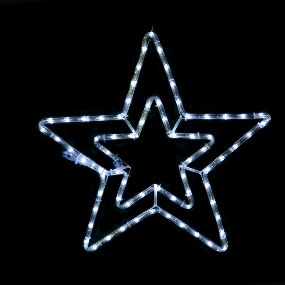 "DOUBLE STARS" 72 LED ΣΧΕΔΙΟ 3m ΦΩΤΟΣΩΛΗΝΑ ΨΥΧΡΟ ΛΕΥΚΟ FLASH IP44 55cm