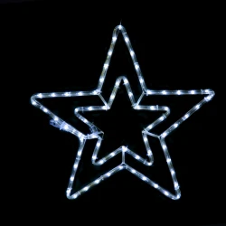 "DOUBLE STARS" 72 LED ΣΧΕΔΙΟ 3m ΦΩΤΟΣΩΛΗΝΑ ΨΥΧΡΟ ΛΕΥΚΟ FLASH IP44 55cm