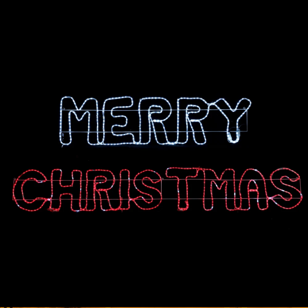 MERRY CHRISTMAS 936 ΜΕ LED ΛΕΥΚΟ & KOKKINO FLASH IP65 160*40 