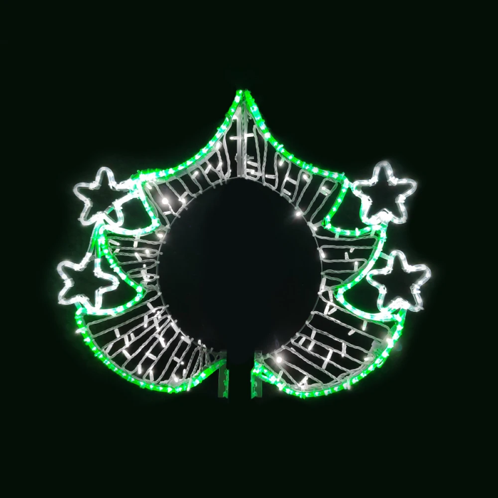 Λαμπάκια Σειρά Christmas Tree Pole Head 378 LED Θερμό Φως Πράσινο IP65 1,5μ Καλώδιο