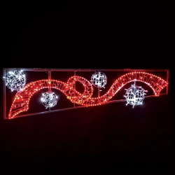 "RIBBON WITH BALLS" ΣΧΕΔΙΟ ΜΕ 512LED 6m ΣΕΙΡΑ ΚΟΚΚΙΝΟ & ΨΥΧΡΟ ΣΤΑΘΕΡΟ IP65 200x60cm