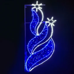 "DOUBLE BELLS" ΣΧΕΔΙΟ ΜΕ 628LED 15m ΣΕΙΡΑ ΜΠΛΕ & ΨΥΧΡΟ ΣΤΑΘΕΡΟ IP65 180x80cm