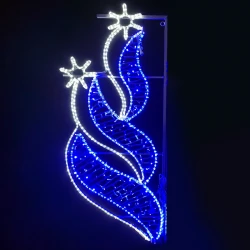 2 "BETHLEHEM STARS RIGHT" ΜΕ 628LED 15m ΜΠΛΕ & ΨΥΧΡΟ ΣΤΑΘΕΡΟ IP65 180x80cm