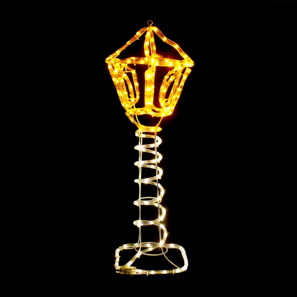  "POST LAMP" 168LED ΣΧΕΔΙΟ 7m ΦΩΤΟΣΩΛΗΝΑ ΘΕΡΜΟ ΛΕΥΚΟ-ΚΙΤΡΙΝΟ FLASH IP44 27x27x80cm