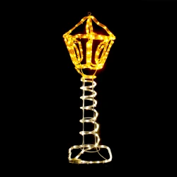  "POST LAMP" 168LED ΣΧΕΔΙΟ 7m ΦΩΤΟΣΩΛΗΝΑ ΘΕΡΜΟ ΛΕΥΚΟ-ΚΙΤΡΙΝΟ FLASH IP44 27x27x80cm