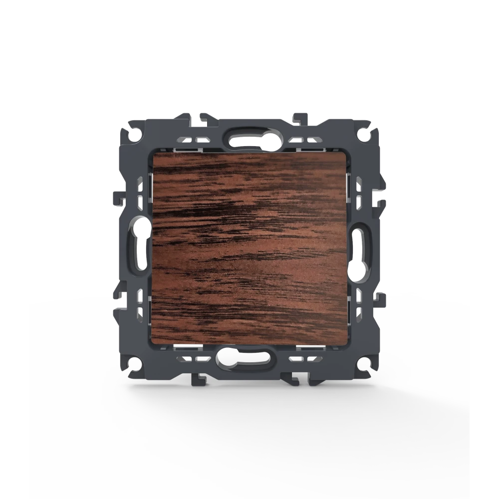 PRIME 1 GANG PUSH BUTTON SWITCH SCREWLESS 1P 10AX 250VAC IP20 WOOD ACA