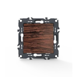 PRIME 1 GANG PUSH BUTTON SWITCH SCREWLESS 1P 10AX 250VAC IP20 WOOD ACA