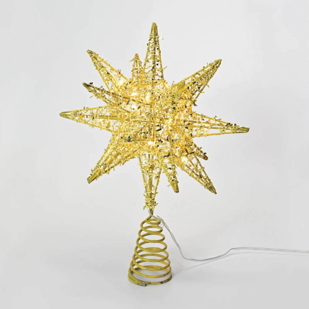 GOLD TINSEL THREAD STAR 2 20 MINI WW LED ΛΑΜΠ. ΜΠΑΤ. 3ΧΑΑ,IP20 28x5x20cm ACA