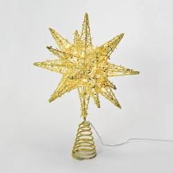 GOLD TINSEL THREAD STAR 2 20 MINI WW LED ΛΑΜΠ. ΜΠΑΤ. 3ΧΑΑ,IP20 28x5x20cm ACA