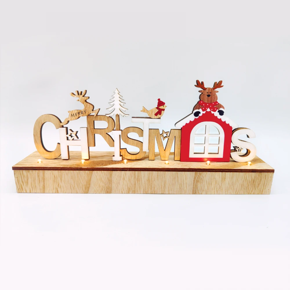 "WOODEN TABLE XMAS", 6 LED ΛΑΜΠΑΚΙΑ ΜΠΑΤΑΡΙΑΣ (2xAA), WW,IP20, 30X6X13CM