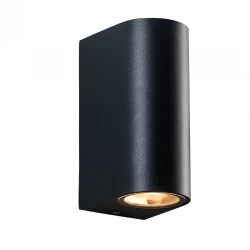GU10 WALL LUMINAIRE 230V AC SAND BLACK IP65 MAX.2X35W ACA