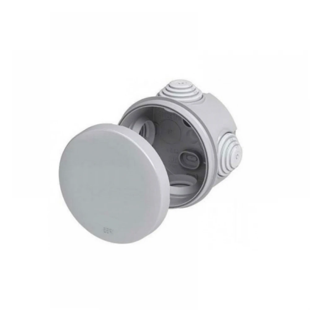 Φ80mmx40mm ΚΥΤΙΟ ΔΙΑΚΛΑΔΩΣΗΣ ΚΑΛΩΔΙΩΝ ΣΤΡΟΓΓΥΛΟ ΓΚΡΙ 4 ΔΙΟΔΩΝ IP55 ACA