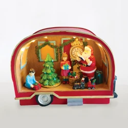 Διακοσμητικό Τροχόσπιτο Με Κίνηση & Μουσική 25,4x9,5x17,8cm 0,36W Με Μπαταρία Multi 
