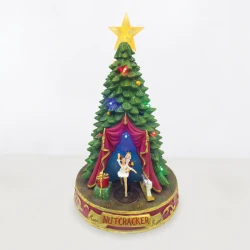 Χριστουγεννιάτικη Φωτιζόμενη Διακοσμητική Παράσταση Με Μπαλαρίνα Μπαταρίας με Μουσική και Κίνηση 34x21.2cm