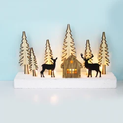 "PLYWOOD CHRISTMAS TREE 3" 10 LED WW ΛΑΜΠΑΚΙΑ ΜΠΑΤΑΡΙΑΣ (2AA) IP20 26X7.5X16CM
