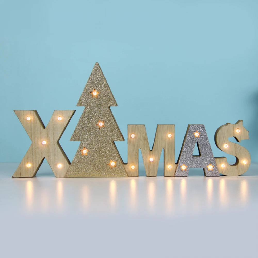 "WOODEN X-MAS" 21 LED WW ΛΑΜΠΑΚΙΑ ΜΠΑΤΑΡΙΑΣ (2AAΑ) IP20 37.5X2.5X18CM
