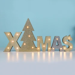 "WOODEN X-MAS" 21 LED WW ΛΑΜΠΑΚΙΑ ΜΠΑΤΑΡΙΑΣ (2AAΑ) IP20 37.5X2.5X18CM