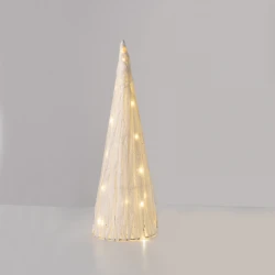 "WHITE PAPER CONE TREE" 30 MINI WW LED ΛΑΜΠΑΚΙΑ ΜΠΑΤΑΡΙΑΣ 3ΧΑΑ,IP20 Φ20.5X60cm 
