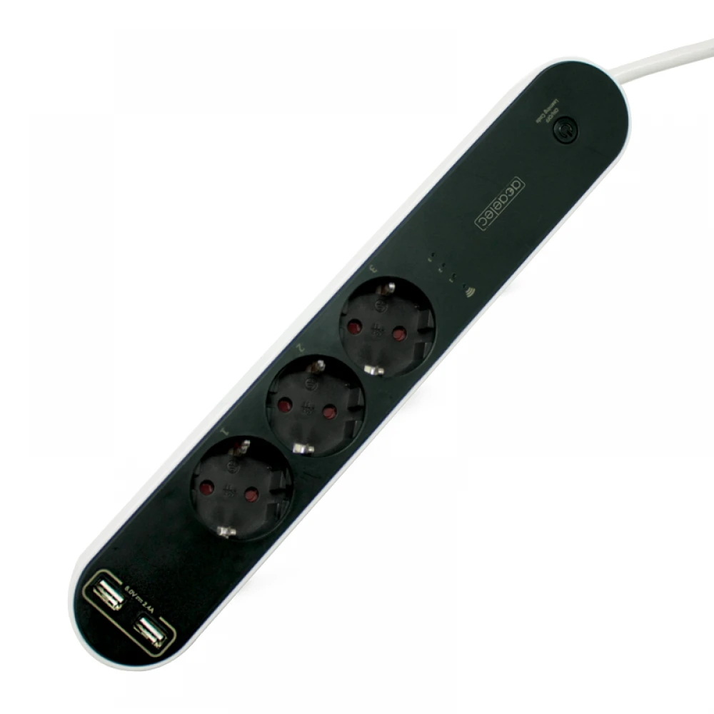 ΠΟΛΥΜΠΡΙΖΟ WI-FI 3-ΘΕΣΕΙΣ 16A 250V 3680W MAX & 2 USB ΘΥΡΕΣ 2,4A 5V ΑΝΑ ΘΥΡΑ - ACA