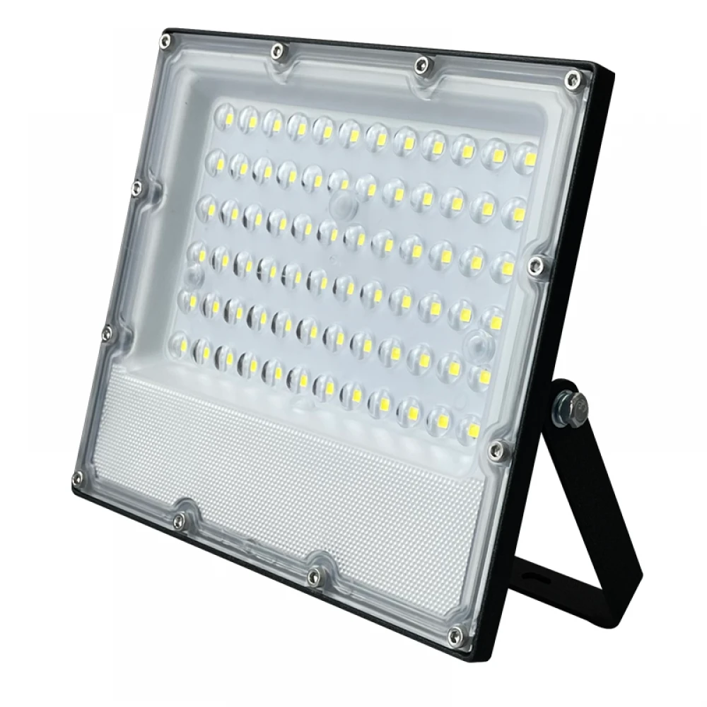 LED SMD BLACK FLOOD LUMINAIRE IP65 50W 6000K 6000Lm 100-277V RA80 IK08 5YRS BREATHING VALVE ACA