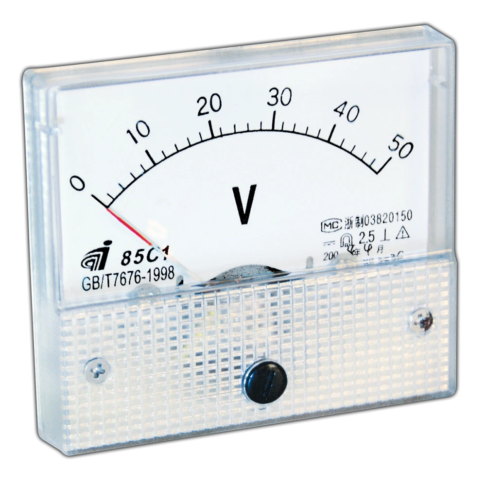 A2-V2 50V DC ΑΝΑΛΟΓΙΚΟ ΒΟΛΤΟΜΕΤΡΟ 0-50V DC ΤΥΠΟΥ ΒΙΔΑΣ