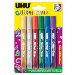 ΚΟΛΛΕΣ GLITTER 6 ΧΡΩΜΑΤΑ Χ 10ML  BLISTER UHU